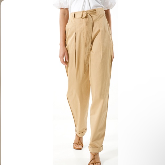 Tanya Taylor high waisted tan trousers with belt “Tyler Pant” size 0 - Picture 8 of 15